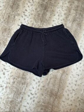 John Galt Navy Waffle Knit Lounge Shorts